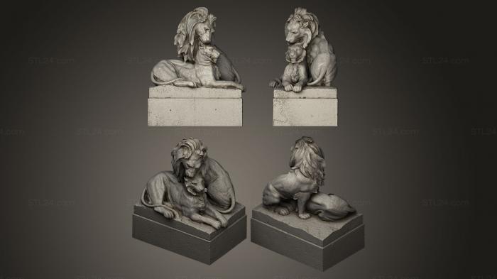 Figurines lions tigers sphinxes (Groupe de lions, STKL_0022) 3D models for cnc